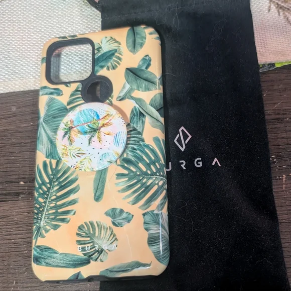 Burga Tropical Leaf Phone Case - Green and Yellow - Picture 2 of 7